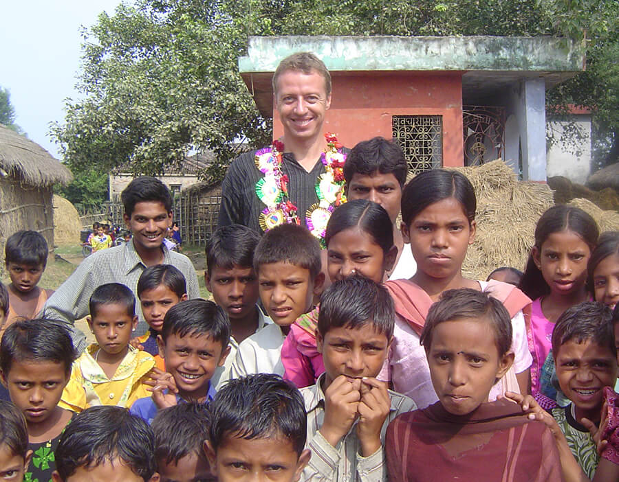 Mark in 2006 during a visit to one of the FreeSchools in Bettiah