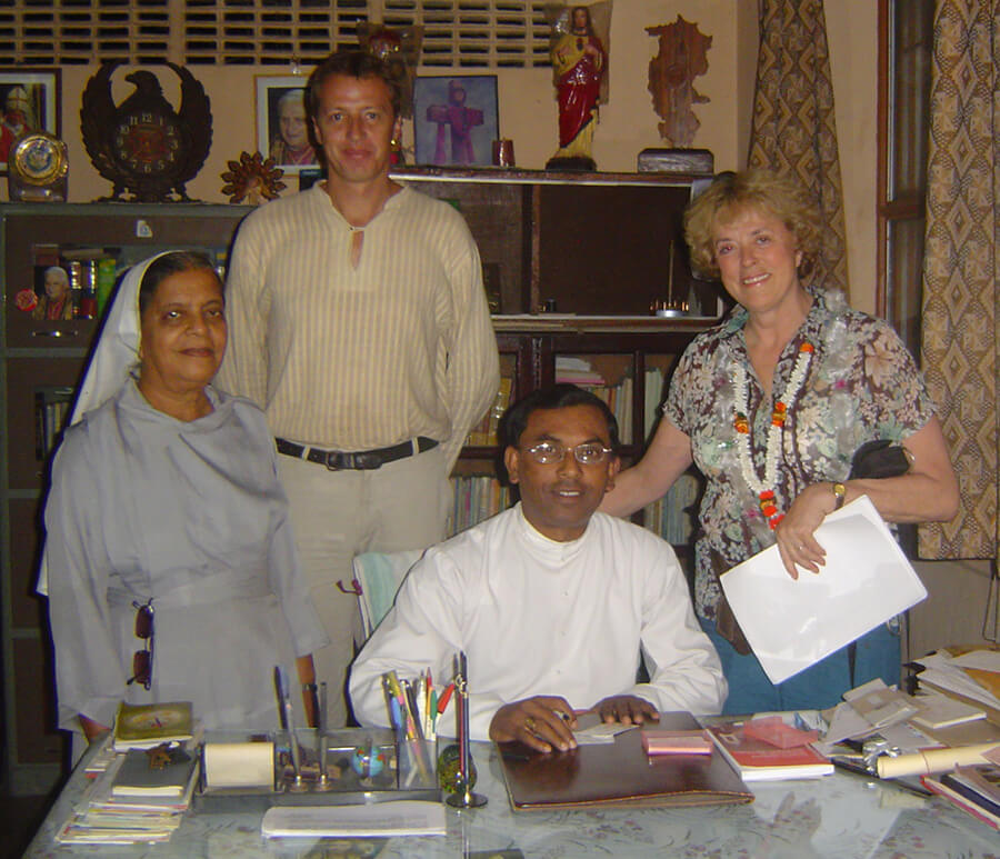 2006: Mark with Sister Crescence, Sue Tennant, and Henry Thakur, Bishop of Bettiah.